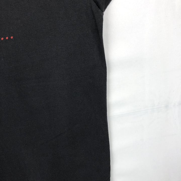 80'S Hanes Fifty-Fifty Blue Tag CHINA DISHES Theater Message Print T-Shirt Made in USA Men's XL Equivalent Vintage cotton black type Vintage Second Hand