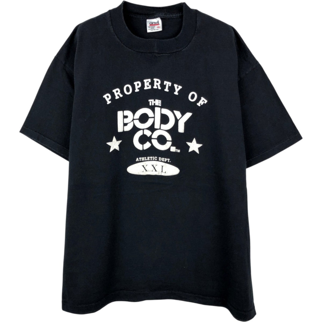 90'S Anvil THE BODY CO. Advertising T-shirt, Made in USA, Men's XL equivalent, Vintage cotton black type Vintage Second Hand