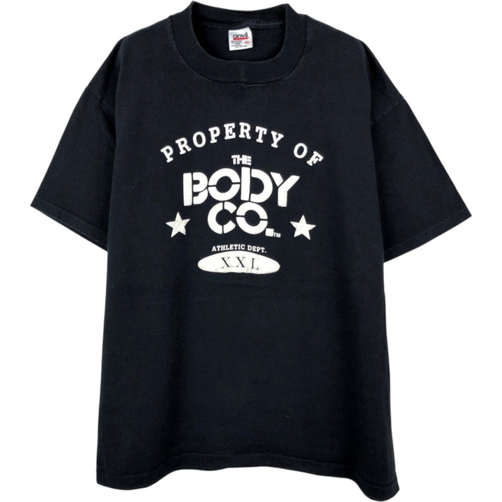 90'S Anvil THE BODY CO. Advertising T-shirt, Made in USA, Men's XL equivalent, Vintage cotton black type Vintage Second Hand
