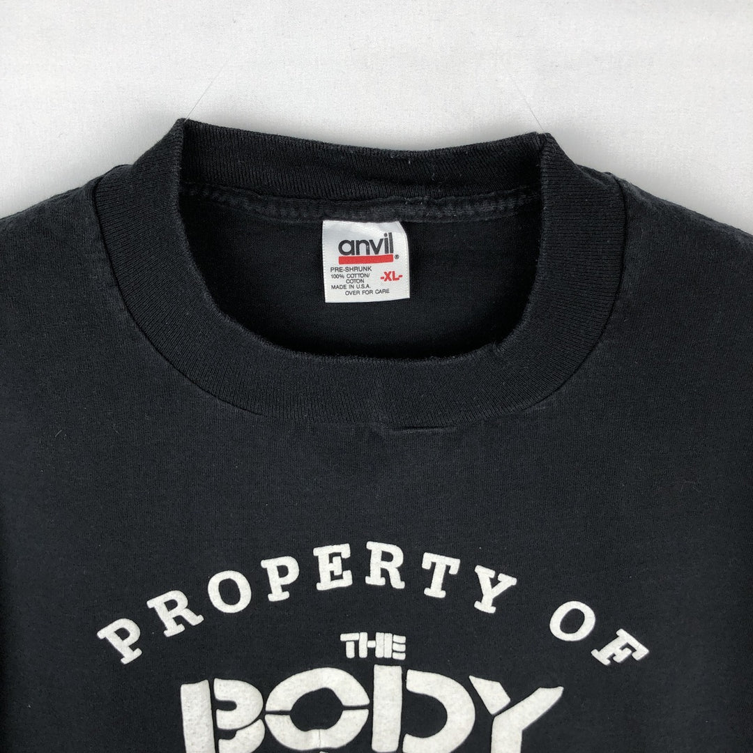 90'S Anvil THE BODY CO. Advertising T-shirt, Made in USA, Men's XL equivalent, Vintage cotton black type Vintage Second Hand