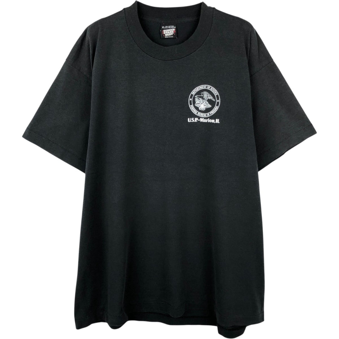 90'S Screen Stars Eagle Pattern Print T-Shirt, Made in USA, Men's XL (approx.), Vintage cotton black type Vintage Second Hand
