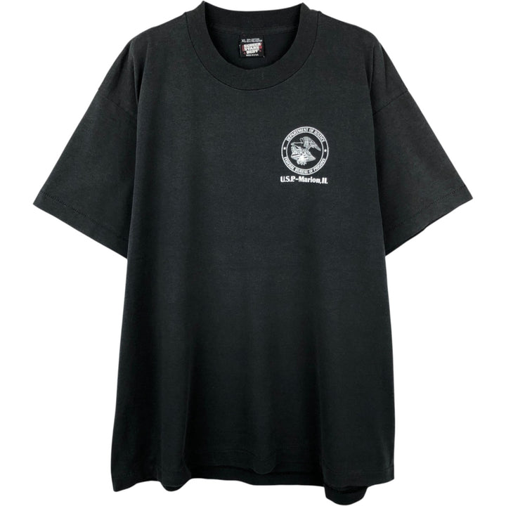 90'S Screen Stars Eagle Pattern Print T-Shirt, Made in USA, Men's XL (approx.), Vintage cotton black type Vintage Second Hand