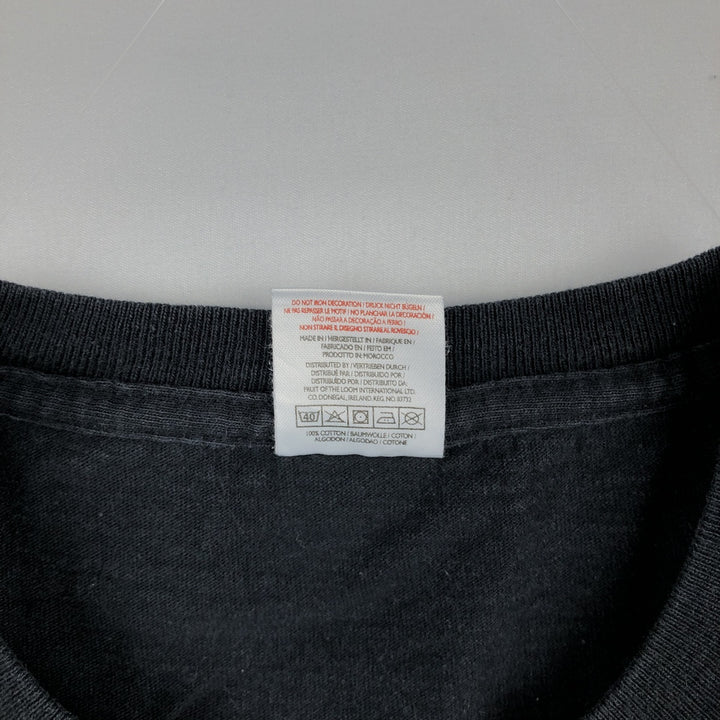 Fruit of the Loom Printed T-shirt, Men's Size L cotton black type Vintage Second Hand