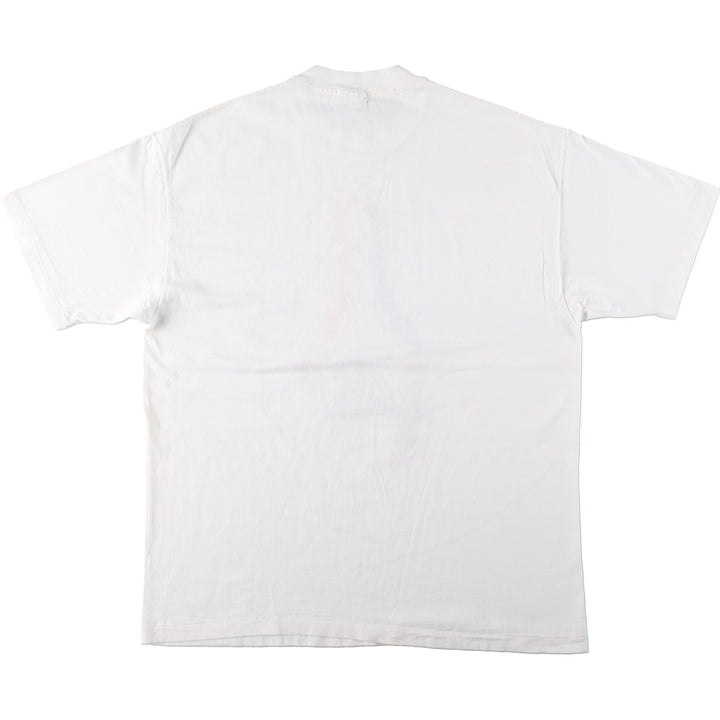 90'S Hanes Heavyweight Printed T-shirt Made in USA Men's XL Vintage cotton white type Vintage Second Hand
