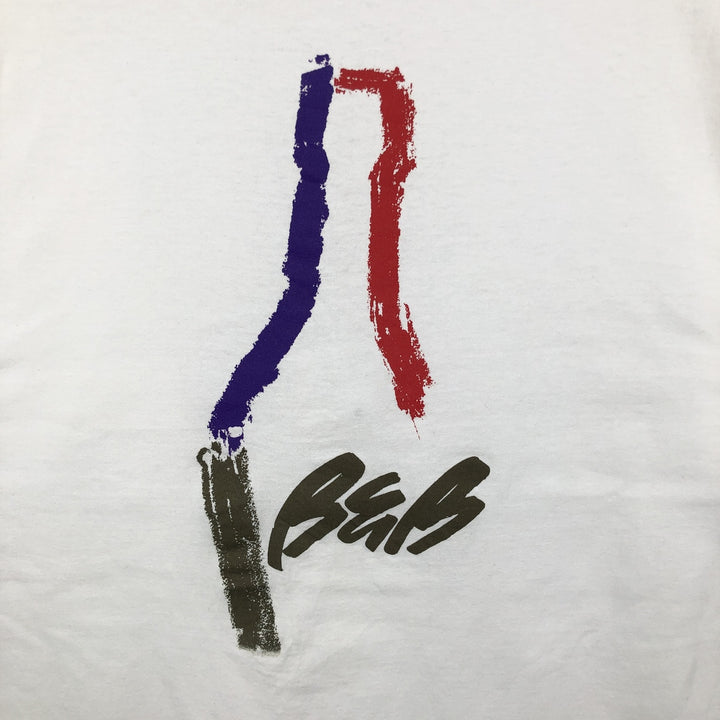 90'S Hanes Heavyweight Printed T-shirt Made in USA Men's XL Vintage cotton white type Vintage Second Hand