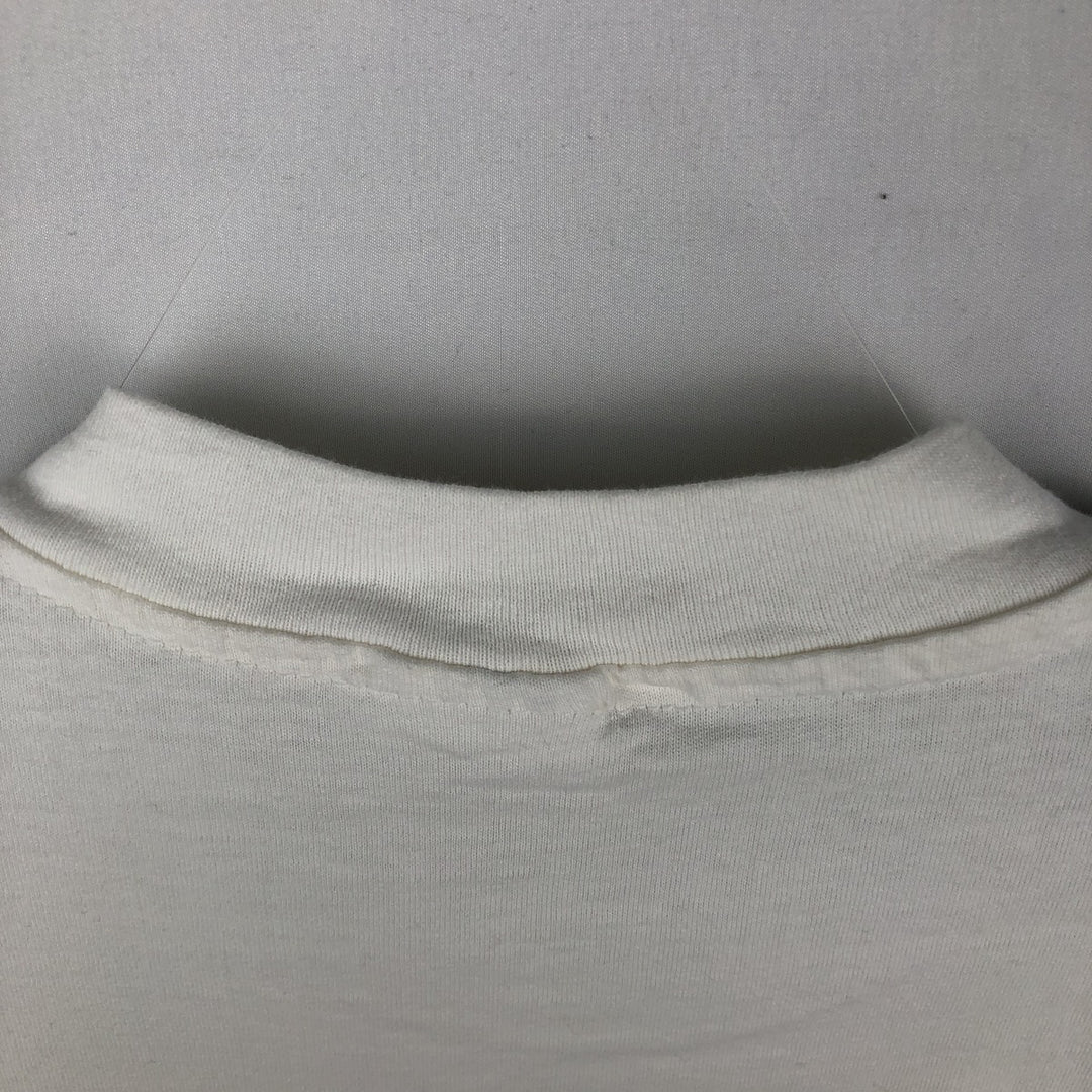 90'S Hanes Heavyweight Printed T-shirt Made in USA Men's XL Vintage cotton white type Vintage Second Hand