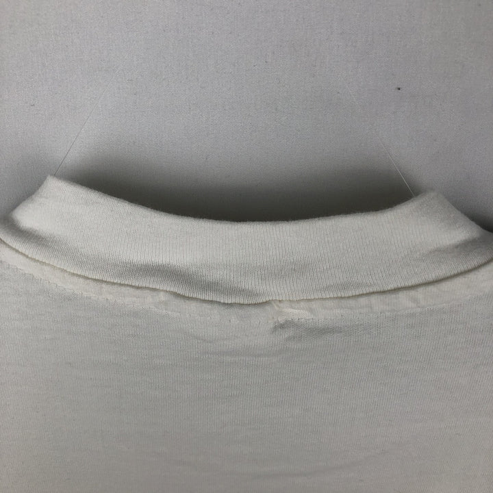 90'S Hanes Heavyweight Printed T-shirt Made in USA Men's XL Vintage cotton white type Vintage Second Hand