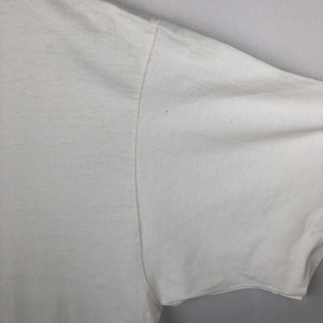 90'S Hanes Heavyweight Printed T-shirt Made in USA Men's XL Vintage cotton white type Vintage Second Hand