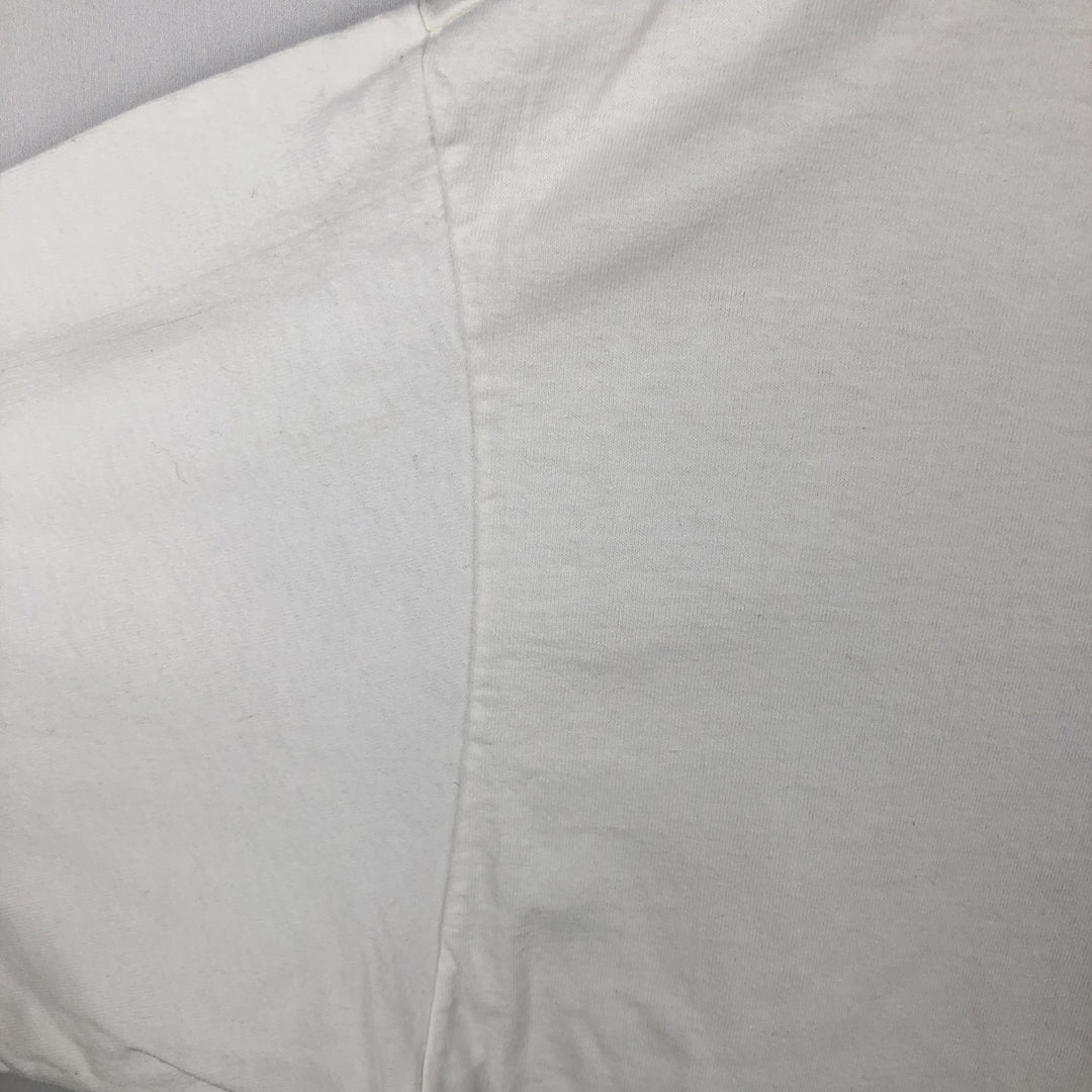 90'S Hanes Heavyweight Printed T-shirt Made in USA Men's XL Vintage cotton white type Vintage Second Hand