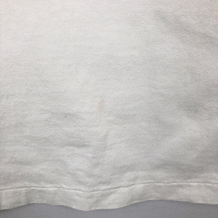 90'S Hanes Heavyweight Printed T-shirt Made in USA Men's XL Vintage cotton white type Vintage Second Hand