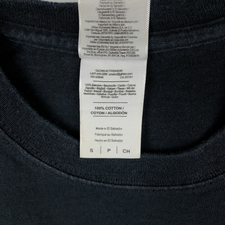 Gildan Printed T-Shirt, Men's Size S (equivalent) cotton black type Vintage Second Hand