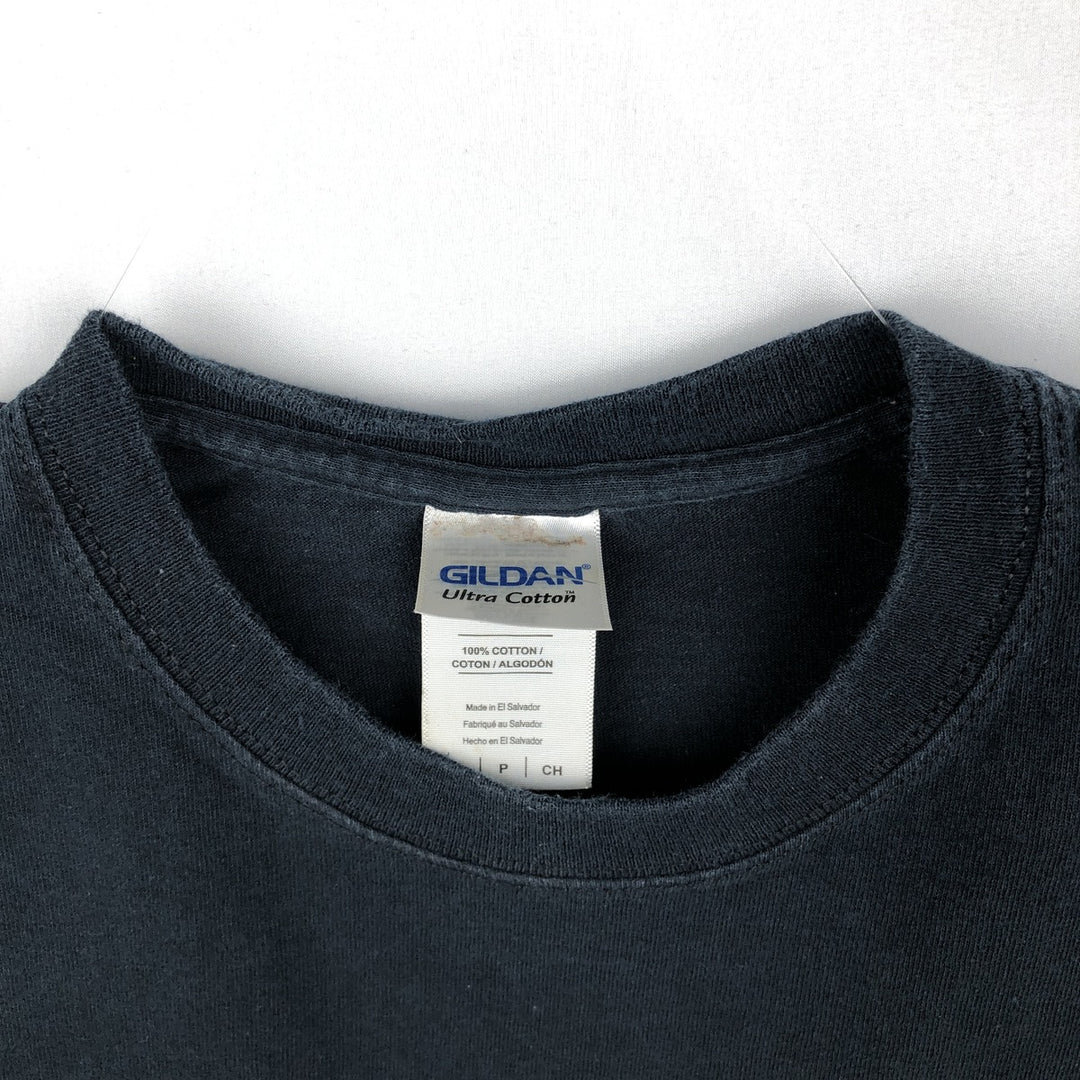 Gildan Printed T-Shirt, Men's Size S (equivalent) cotton black type Vintage Second Hand