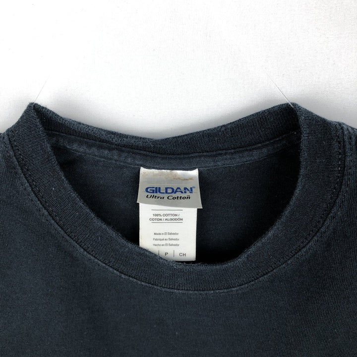 Gildan Printed T-Shirt, Men's Size S (equivalent) cotton black type Vintage Second Hand