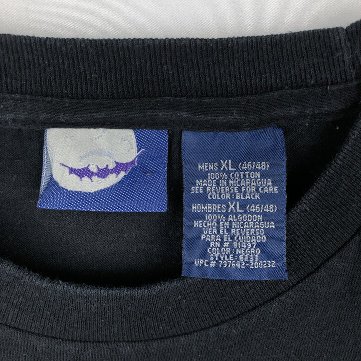 ~2000'S Blue Moon Skull Pattern Print T-Shirt, Men's XL equivalent cotton black type Vintage Second Hand
