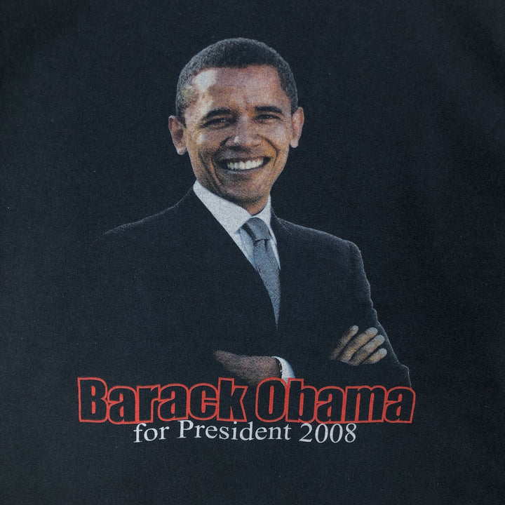 Gildan Barack Obama T-shirt (Men's size L equivalent) cotton black type Vintage Second Hand
