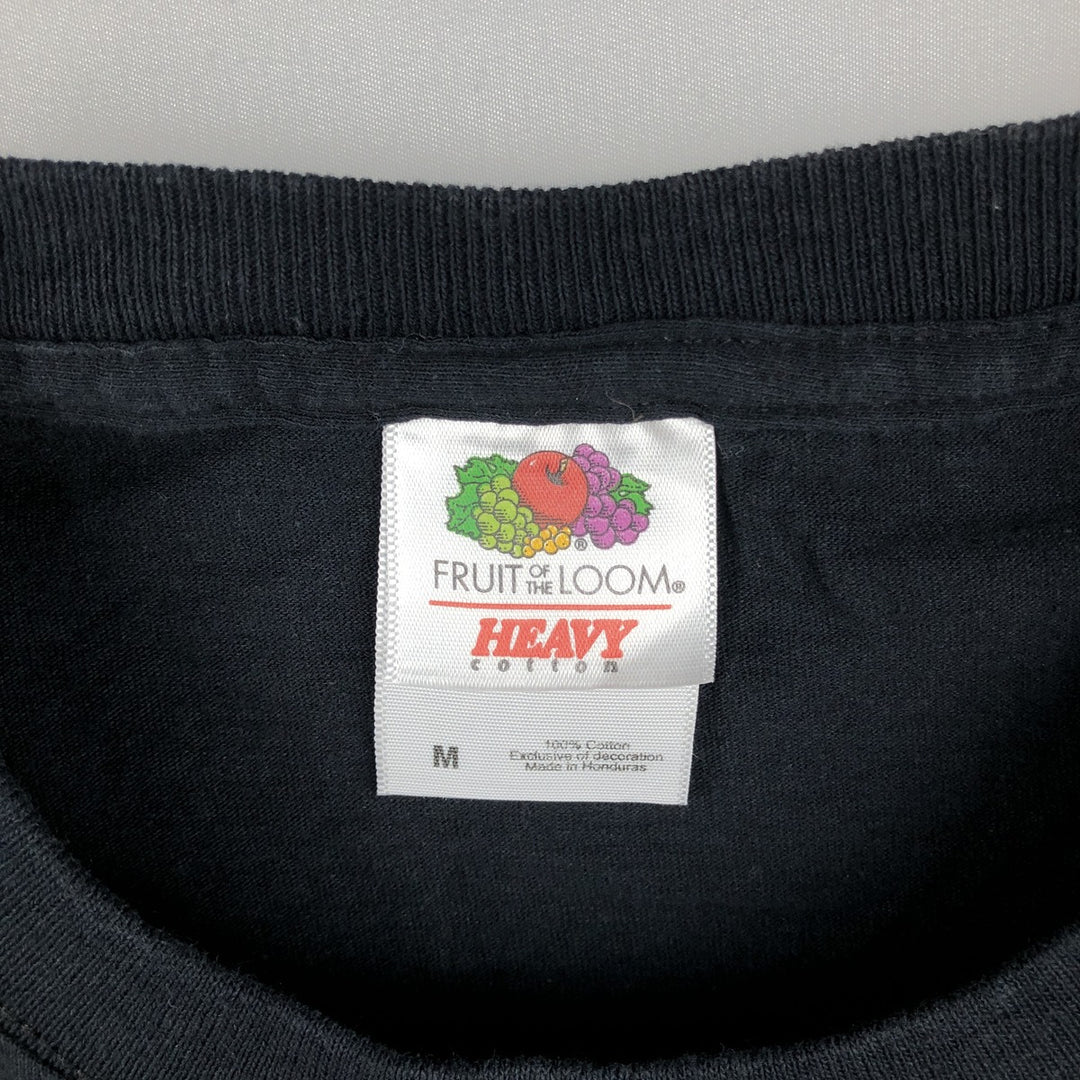 90'S Fruit of the Loom printed T-shirt, men's size M (approx.) cotton black type Vintage Second Hand