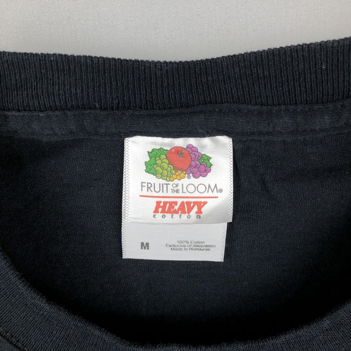 90'S Fruit of the Loom printed T-shirt, men's size M (approx.) cotton black type Vintage Second Hand