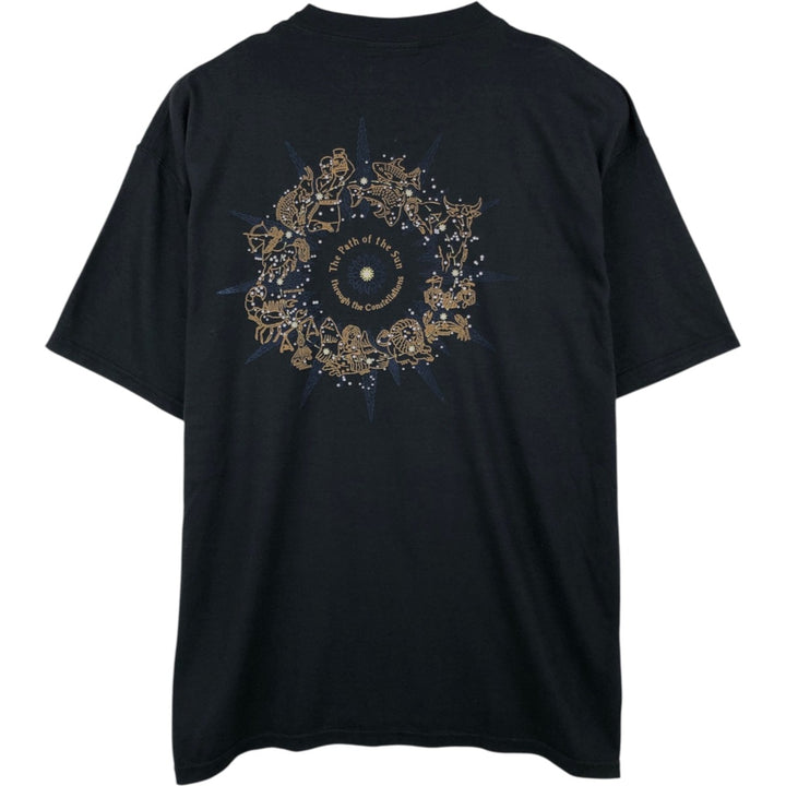 2000'S Lee Zodiac Sign Print T-Shirt, Made in USA, Men's Size L (approx.) polyester navy blue type Vintage Second Hand