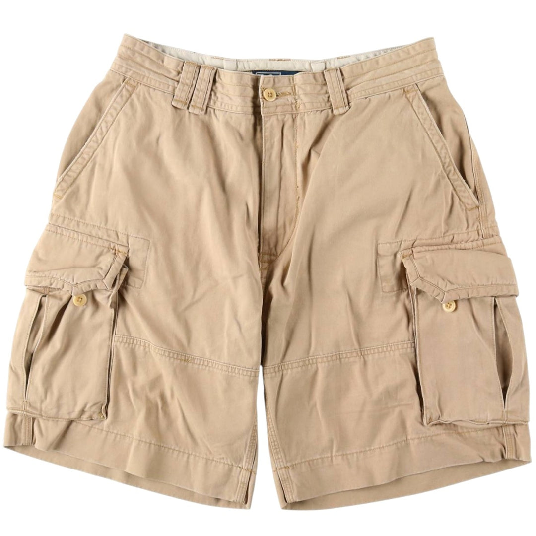 Ralph Lauren POLO by Ralph Lauren cargo shorts, half pants, men's size w34 cotton Beige type Vintage Second Hand