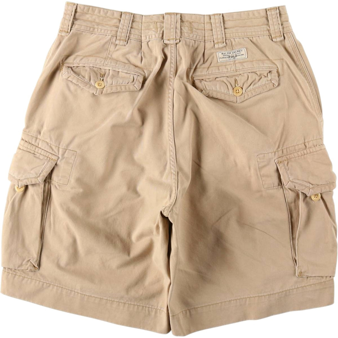 Ralph Lauren POLO by Ralph Lauren cargo shorts, half pants, men's size w34 cotton Beige type Vintage Second Hand