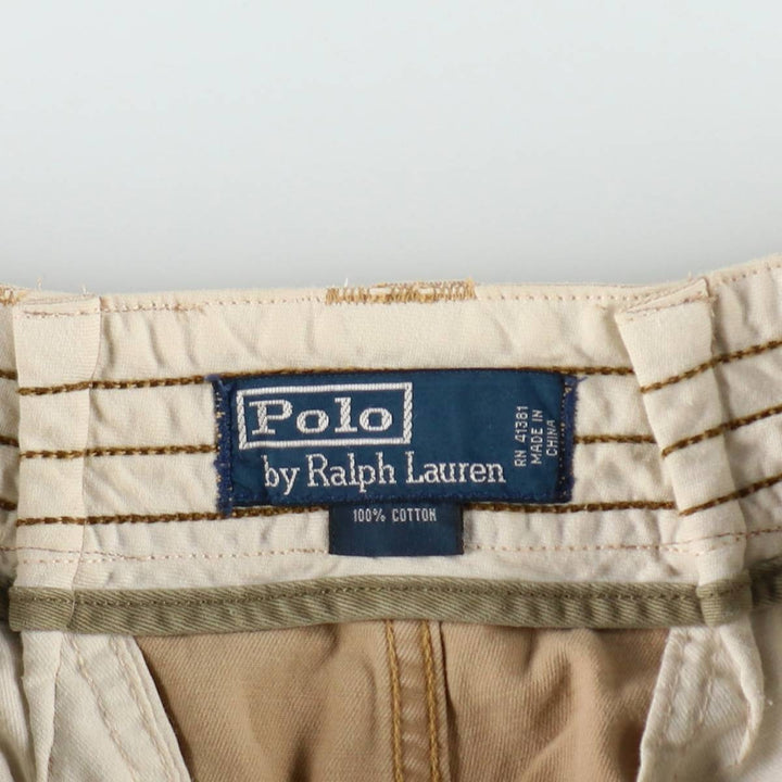 Ralph Lauren POLO by Ralph Lauren cargo shorts, half pants, men's size w34 cotton Beige type Vintage Second Hand