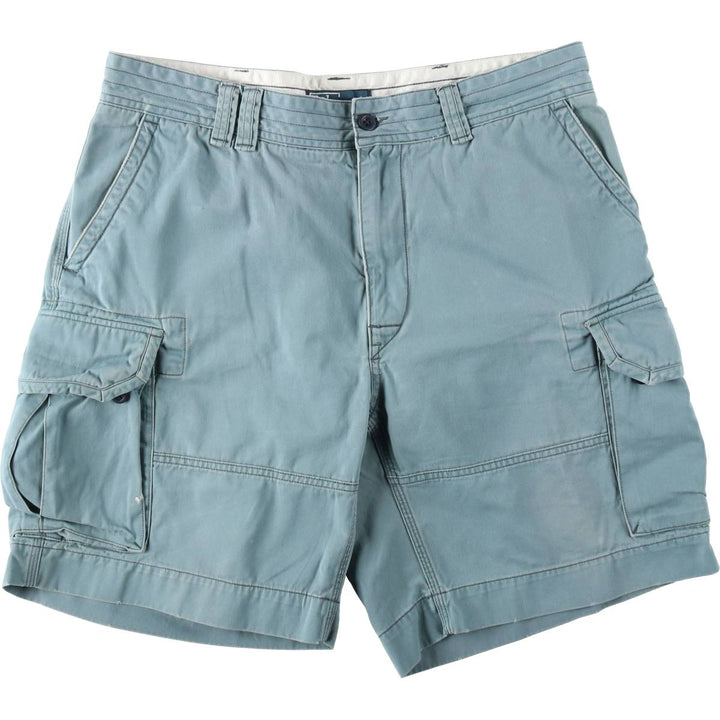 Ralph Lauren POLO by Ralph Lauren cargo shorts, men's size W39 (approx.) cotton Blue type light blue Vintage Second Hand