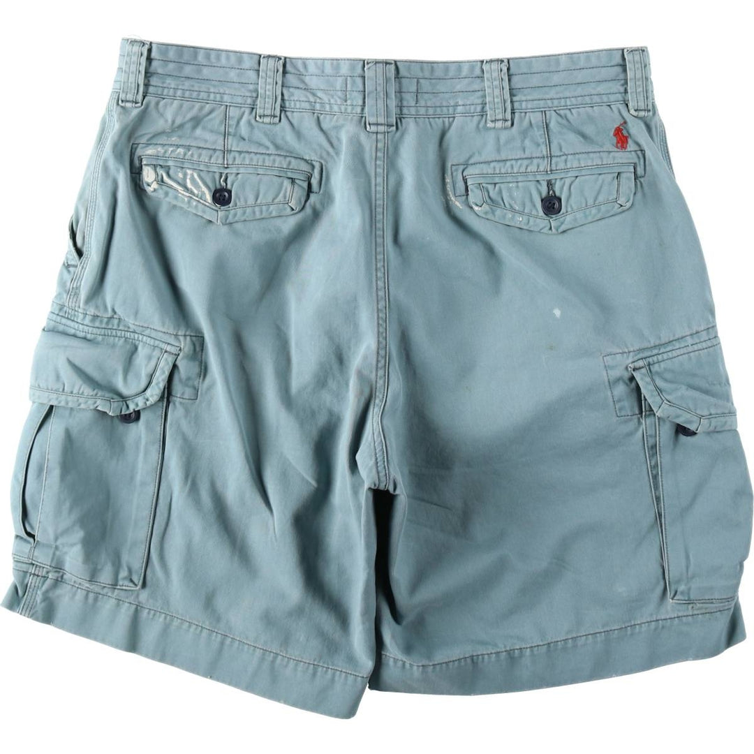 Ralph Lauren POLO by Ralph Lauren cargo shorts, men's size W39 (approx.) cotton Blue type light blue Vintage Second Hand