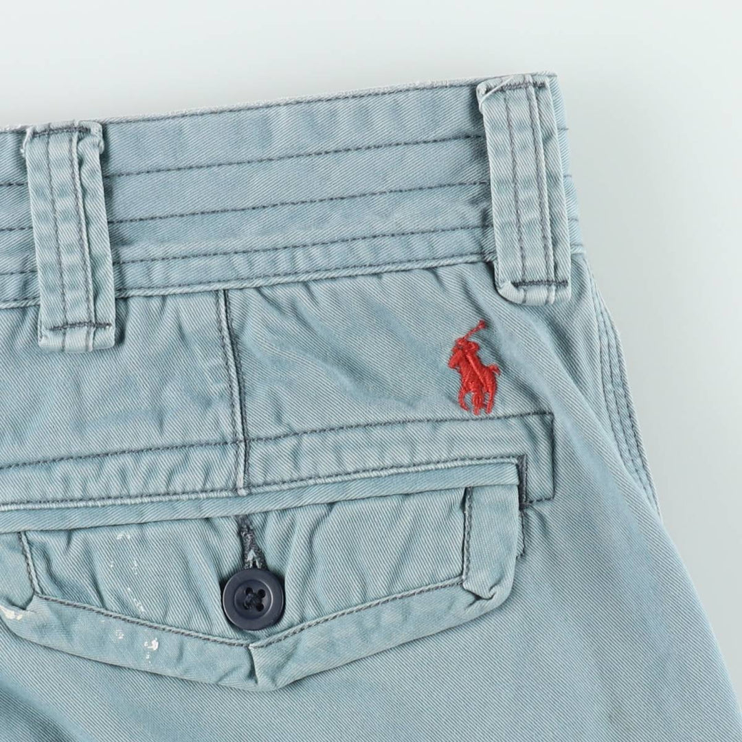 Ralph Lauren POLO by Ralph Lauren cargo shorts, men's size W39 (approx.) cotton Blue type light blue Vintage Second Hand