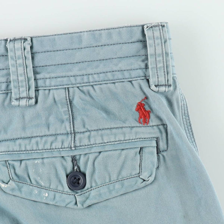 Ralph Lauren POLO by Ralph Lauren cargo shorts, men's size W39 (approx.) cotton Blue type light blue Vintage Second Hand