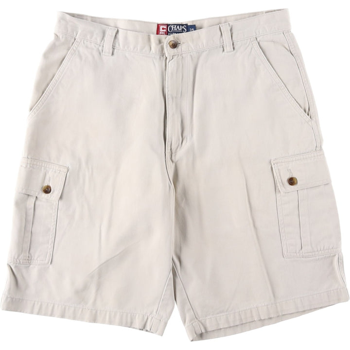 Ralph Lauren CHAPS Cargo Shorts, Men's Size W35 (approx.) cotton ivory Vintage Second Hand