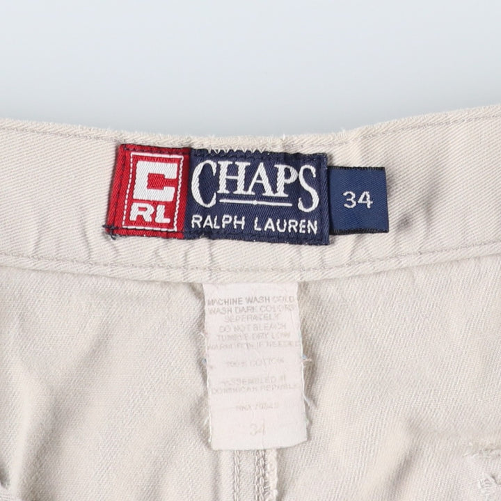 Ralph Lauren CHAPS Cargo Shorts, Men's Size W35 (approx.) cotton ivory Vintage Second Hand