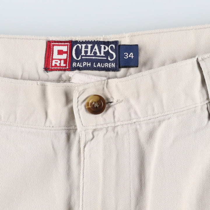 Ralph Lauren CHAPS Cargo Shorts, Men's Size W35 (approx.) cotton ivory Vintage Second Hand