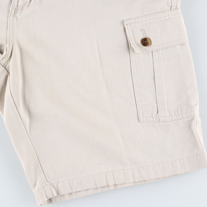Ralph Lauren CHAPS Cargo Shorts, Men's Size W35 (approx.) cotton ivory Vintage Second Hand
