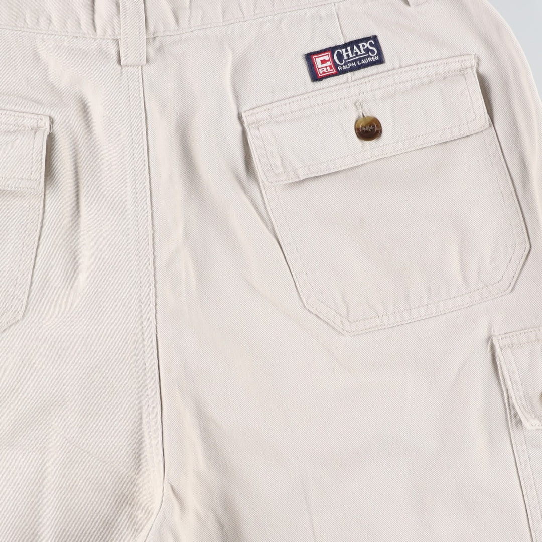 Ralph Lauren CHAPS Cargo Shorts, Men's Size W35 (approx.) cotton ivory Vintage Second Hand