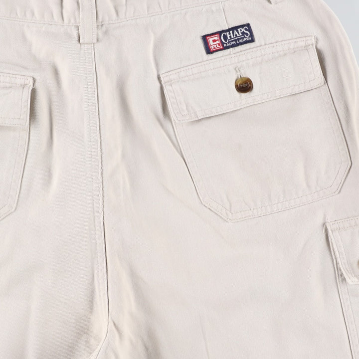 Ralph Lauren CHAPS Cargo Shorts, Men's Size W35 (approx.) cotton ivory Vintage Second Hand