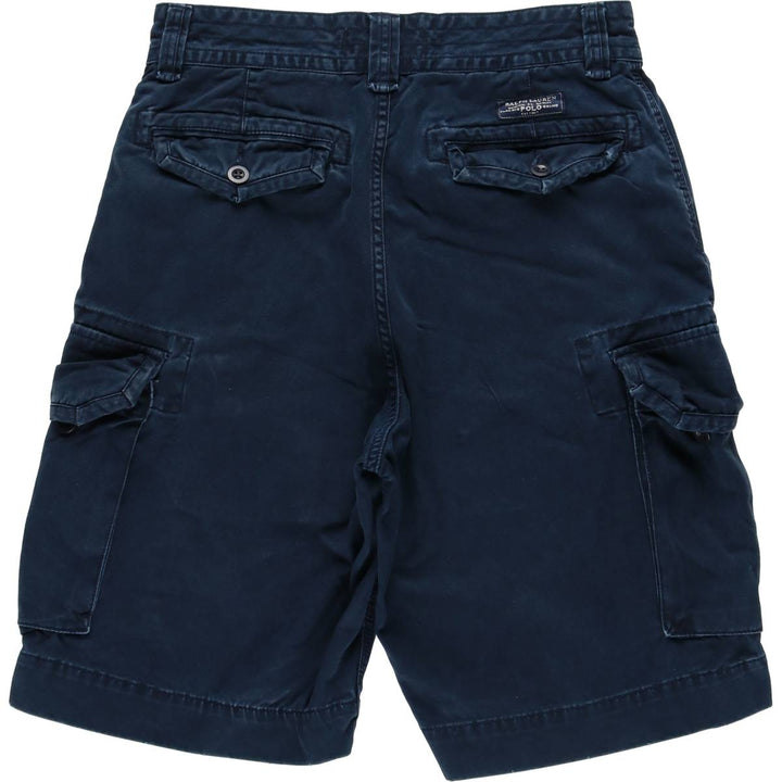 Ralph Lauren POLO by Ralph Lauren cargo shorts, men's size W31 cotton navy blue type Vintage Second Hand