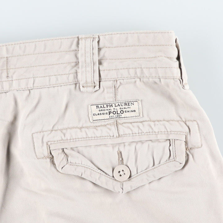 Ralph Lauren POLO by Ralph Lauren cargo shorts, half pants, men's size w36 cotton Beige type Vintage Second Hand
