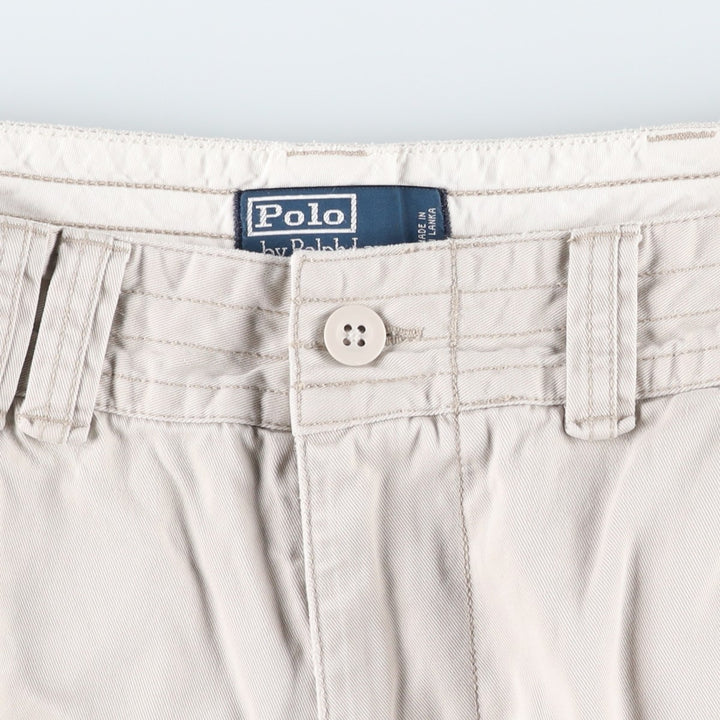 Ralph Lauren POLO by Ralph Lauren cargo shorts, half pants, men's size w36 cotton Beige type Vintage Second Hand