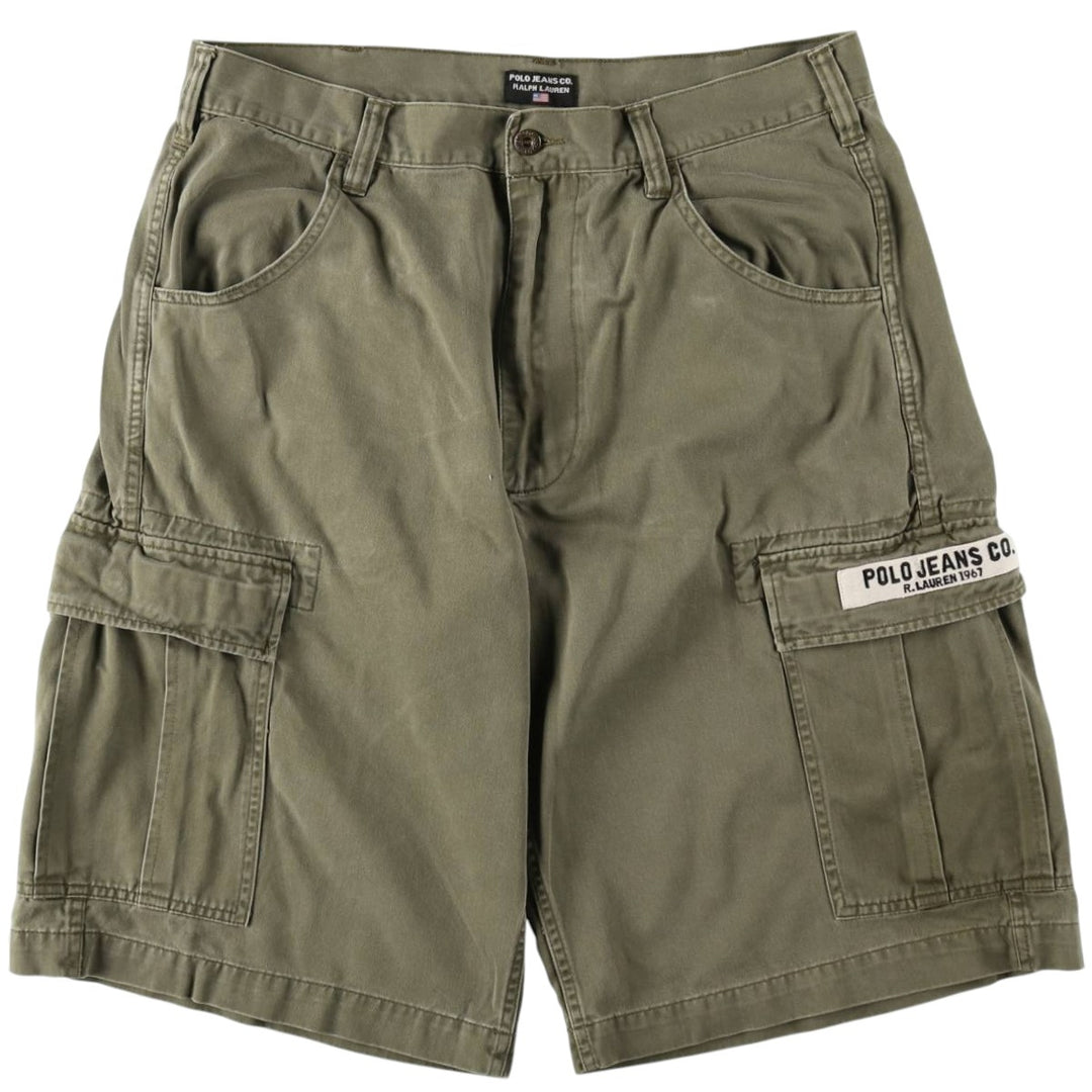 2000'S Ralph Lauren Polo Jeans Company cargo shorts, men's size W37 cotton Khaki type Vintage Second Hand