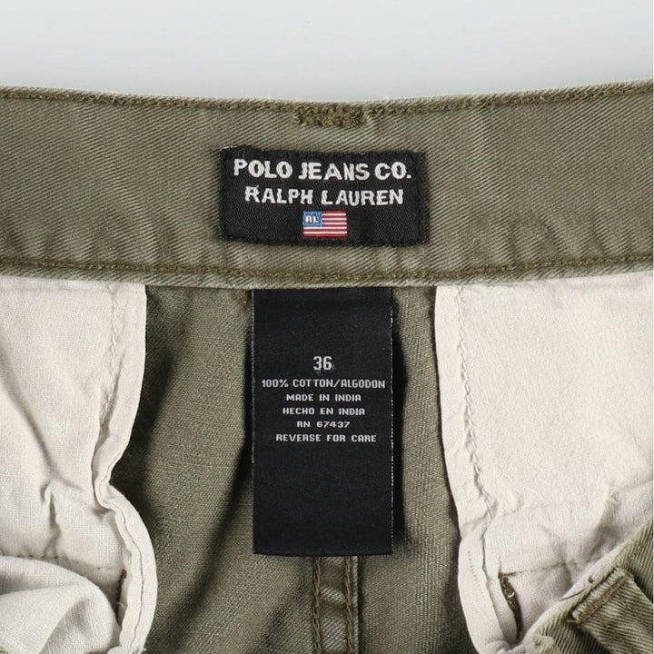 2000'S Ralph Lauren Polo Jeans Company cargo shorts, men's size W37 cotton Khaki type Vintage Second Hand