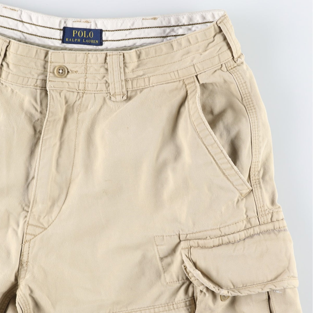 Ralph Lauren POLO RALPH LAUREN cargo shorts, men's size W35 cotton Beige type Vintage Second Hand