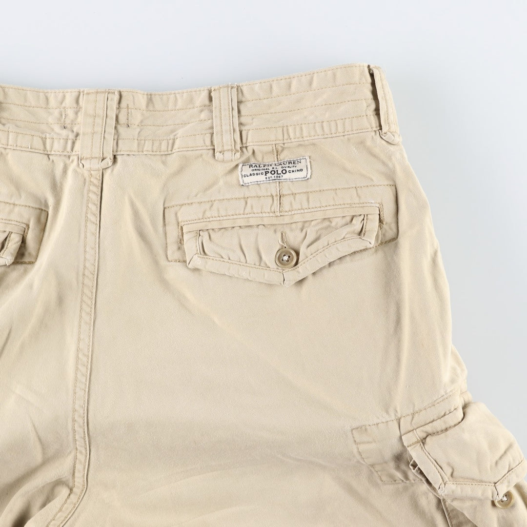 Ralph Lauren POLO RALPH LAUREN cargo shorts, men's size W35 cotton Beige type Vintage Second Hand