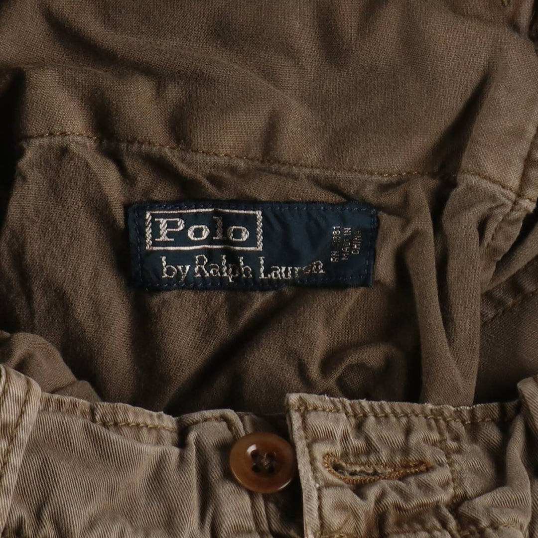 Ralph Lauren POLO by Ralph Lauren cargo shorts, men's size XL cotton Khaki type brown Vintage Second Hand