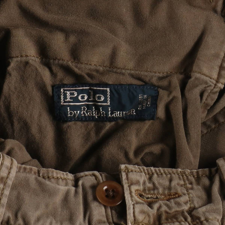 Ralph Lauren POLO by Ralph Lauren cargo shorts, men's size XL cotton Khaki type brown Vintage Second Hand