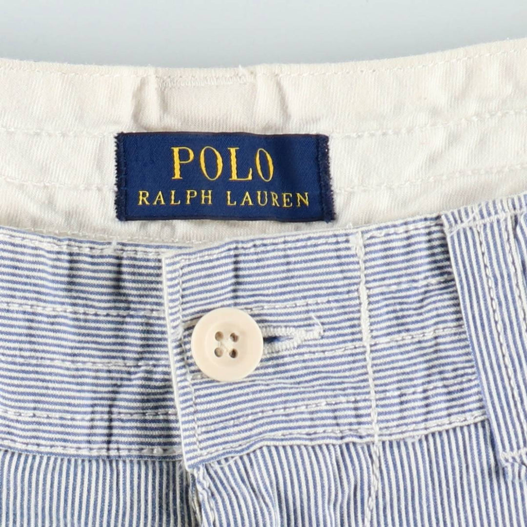 Ralph Lauren POLO RALPH LAUREN Stripe Pattern Cargo Shorts, Men's Size W31 (approx.) cotton navy blue type Vintage Second Hand