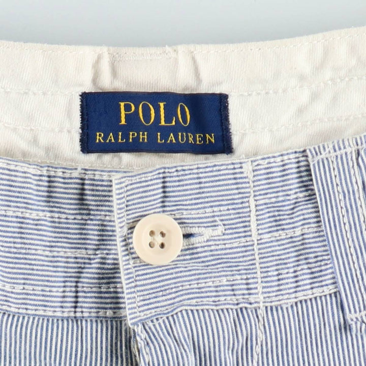 Ralph Lauren POLO RALPH LAUREN Stripe Pattern Cargo Shorts, Men's Size W31 (approx.) cotton navy blue type Vintage Second Hand