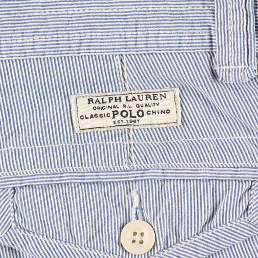 Ralph Lauren POLO RALPH LAUREN Stripe Pattern Cargo Shorts, Men's Size W31 (approx.) cotton navy blue type Vintage Second Hand