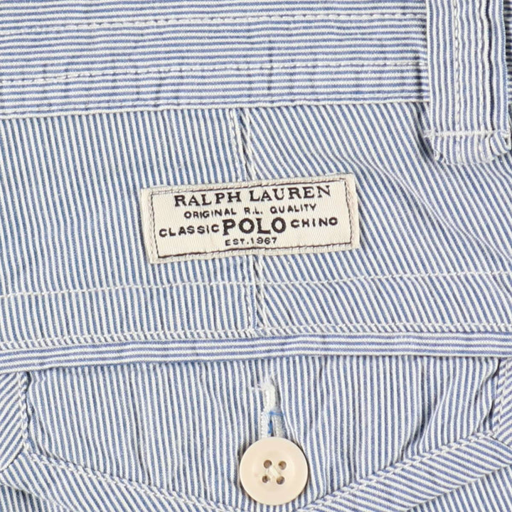 Ralph Lauren POLO RALPH LAUREN Stripe Pattern Cargo Shorts, Men's Size W31 (approx.) cotton navy blue type Vintage Second Hand