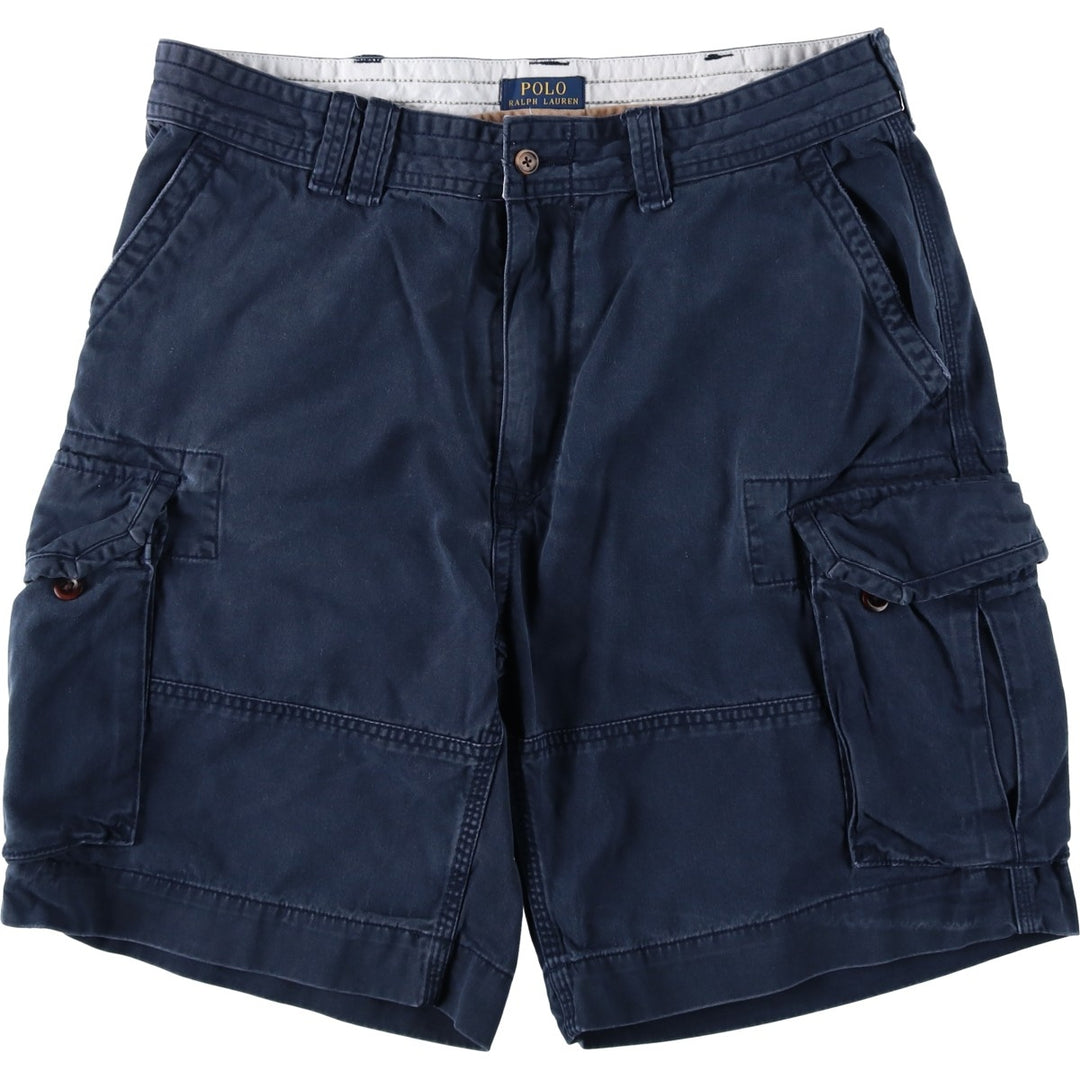 Ralph Lauren POLO RALPH LAUREN Chino Cargo Shorts, Men's Size W37 (approx.) cotton navy blue type Vintage Second Hand