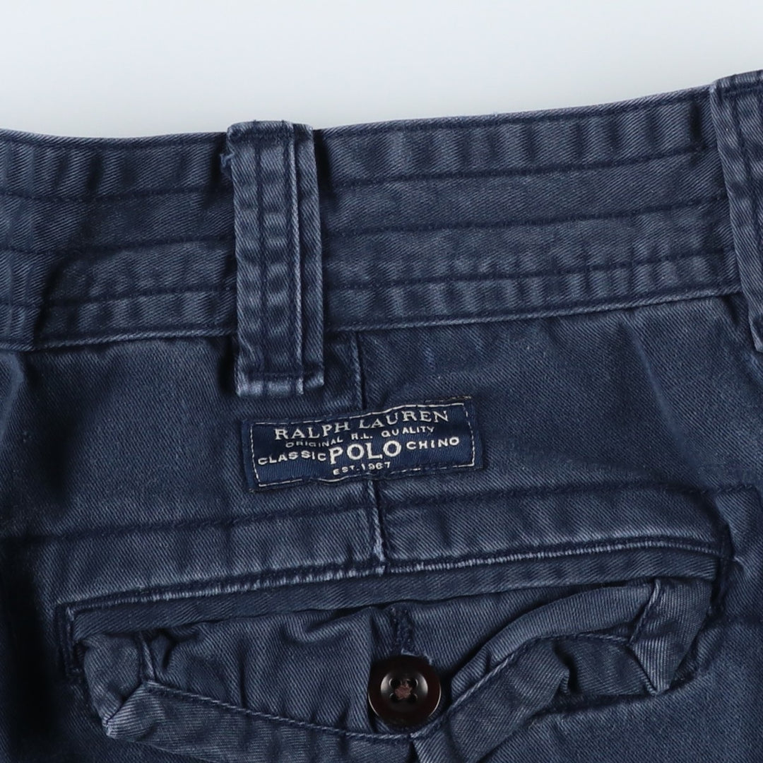Ralph Lauren POLO RALPH LAUREN Chino Cargo Shorts, Men's Size W37 (approx.) cotton navy blue type Vintage Second Hand